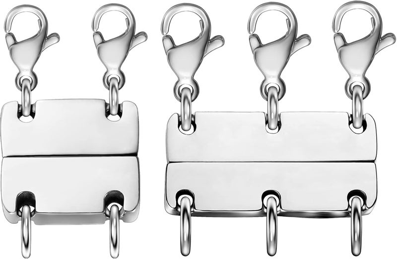 Qulltk Necklace Layering Clasp Magnetic Clasps for Jewelry, Silver Separator for Stackable Necklaces and Chains - Image 1